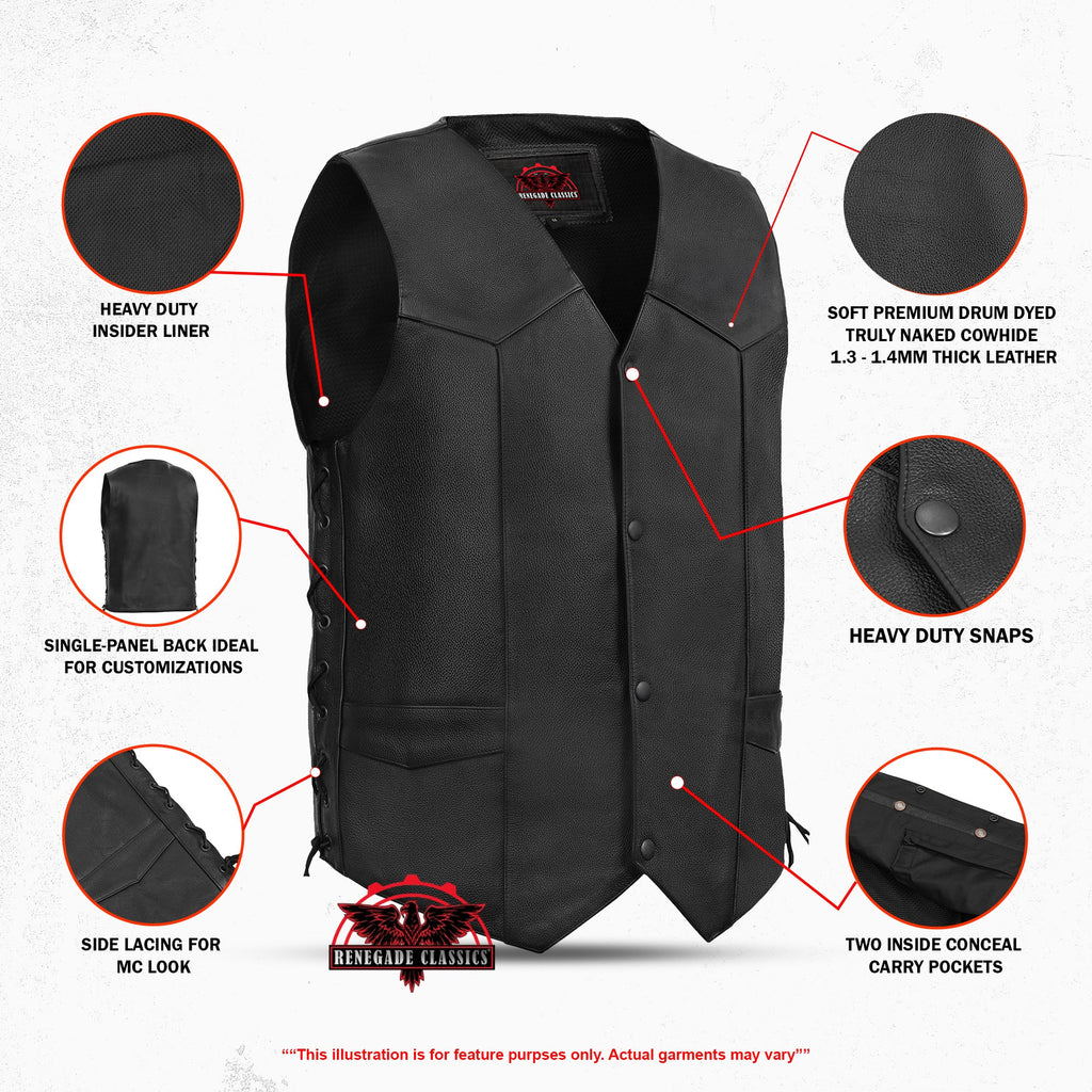 Men's Gold Traditional Vest - Black