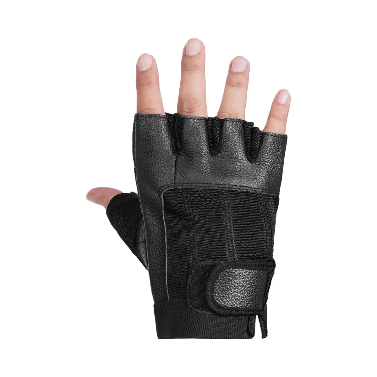 Leather/ Mesh Fingerless Glove