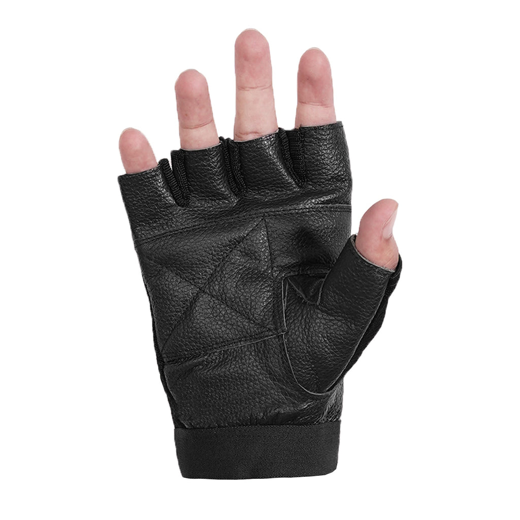 Leather/ Mesh Fingerless Glove