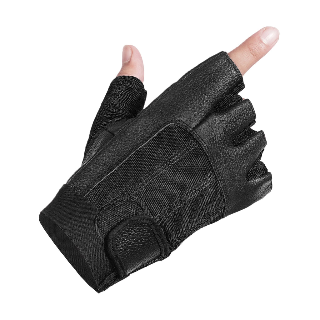 Leather/ Mesh Fingerless Glove