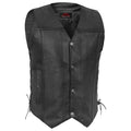 Hawk Men's Classic Black Leather Motorcycle Vest