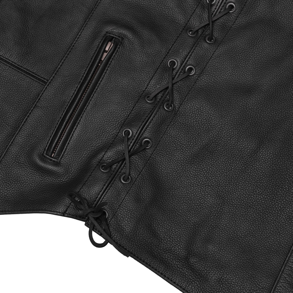 Men's Ten Pocket Utility Black Vest - TALL