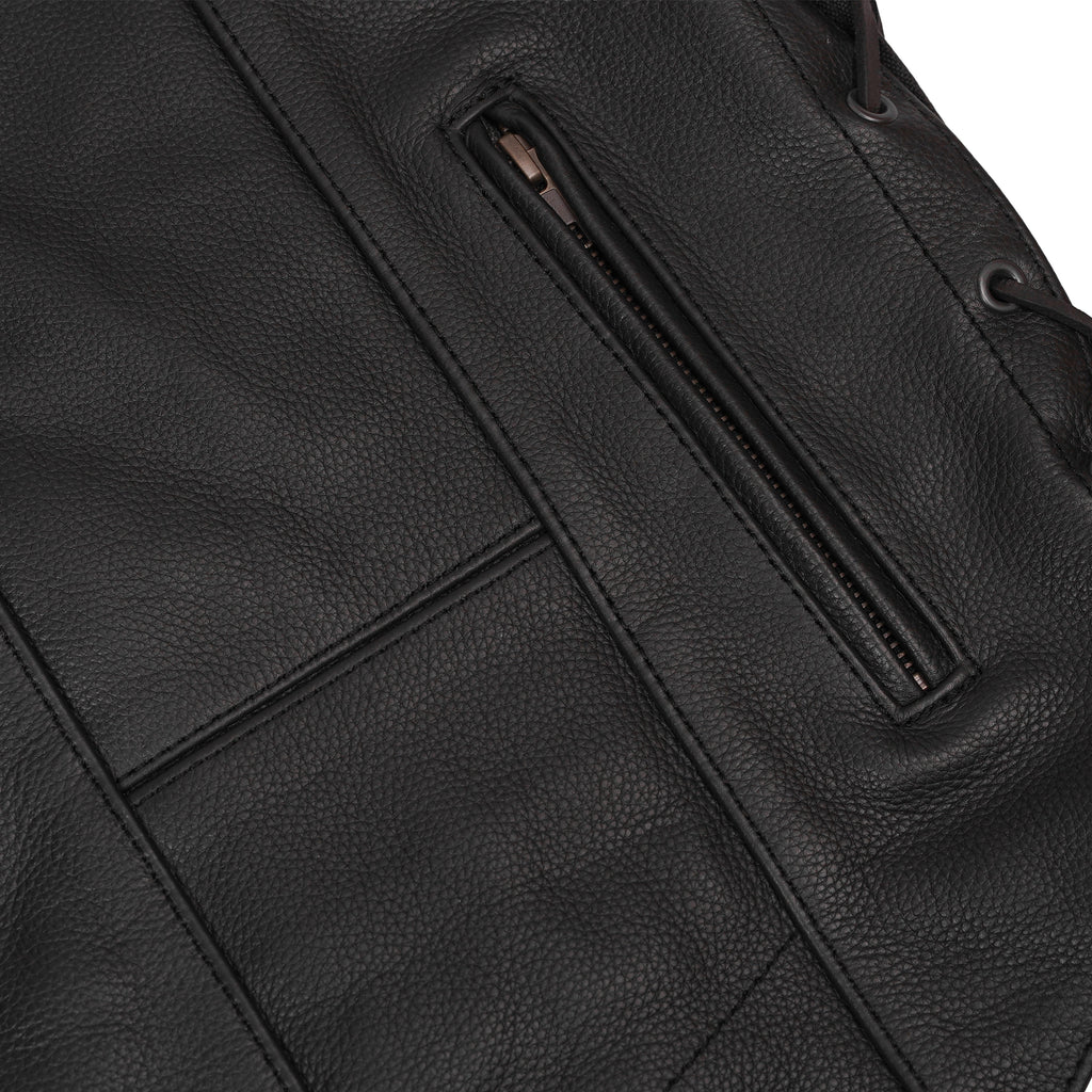 Men's Ten Pocket Utility Black Vest - TALL