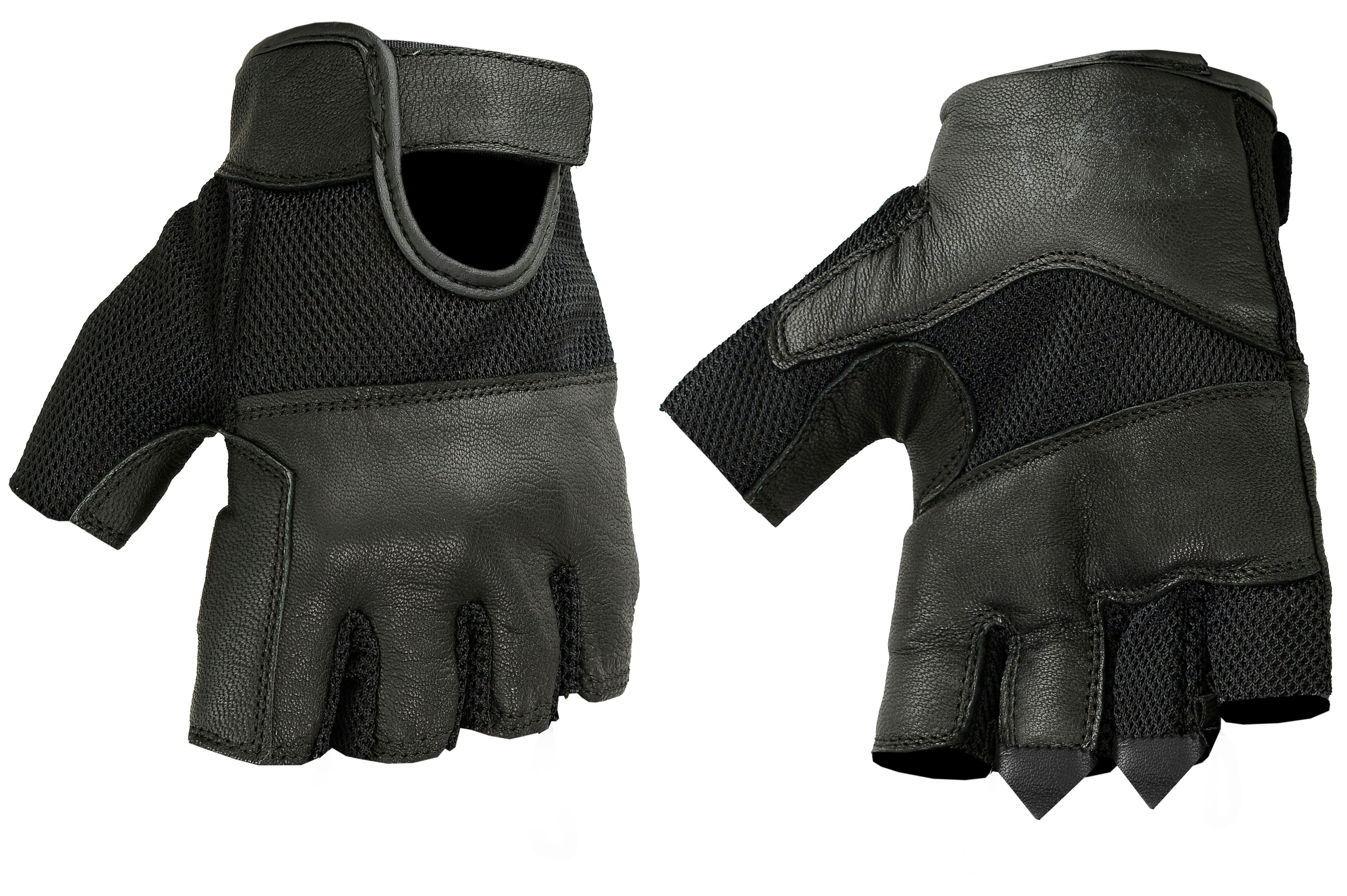 Leather / Mesh Fingerless Glove