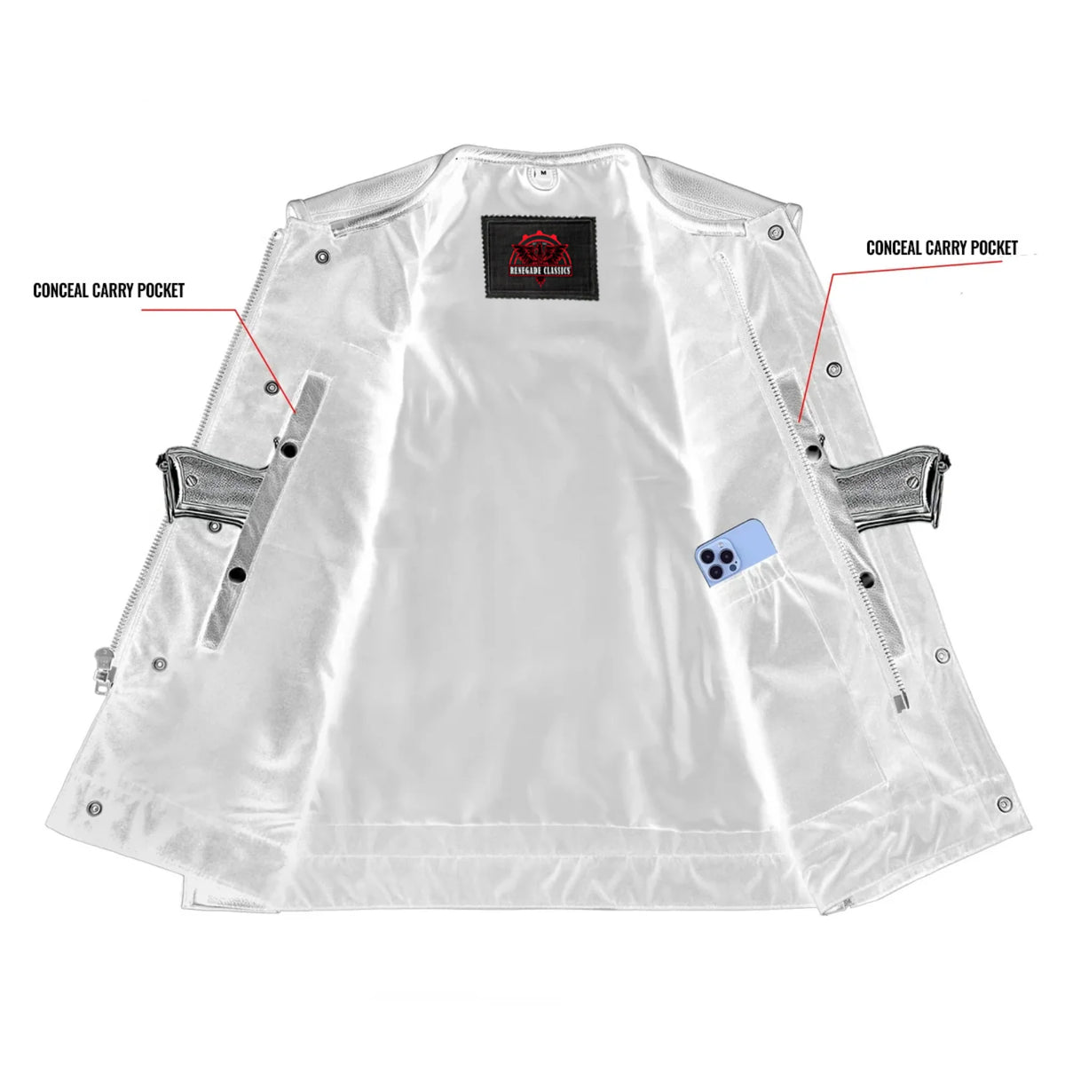 Eclipse Black Motorcycle Vest - Hidden Smart Access Pockets & Durable Lining