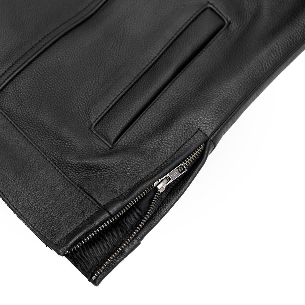 Renegade Classics Pick Black Motorcycle Vest with Smart Access Pockets