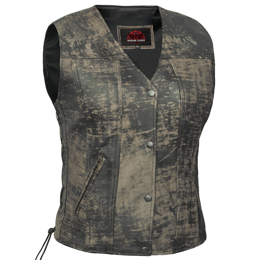 Women's Antique Brown Single Back Panel Concealed Carry Vest