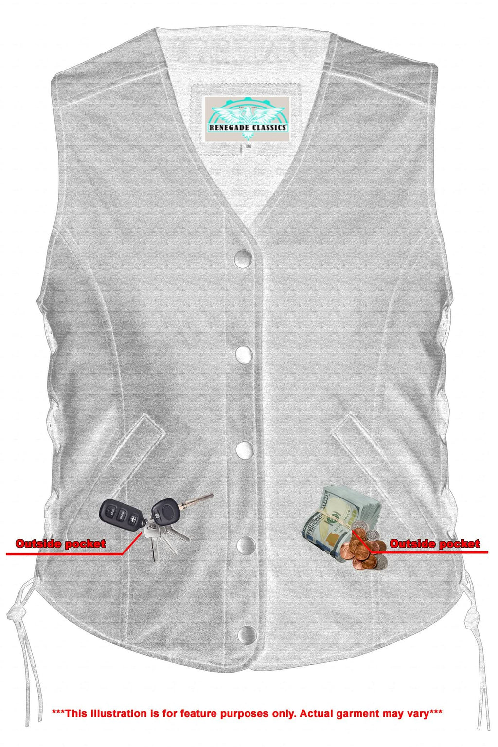 Women's Light Weight Open Neck Vest