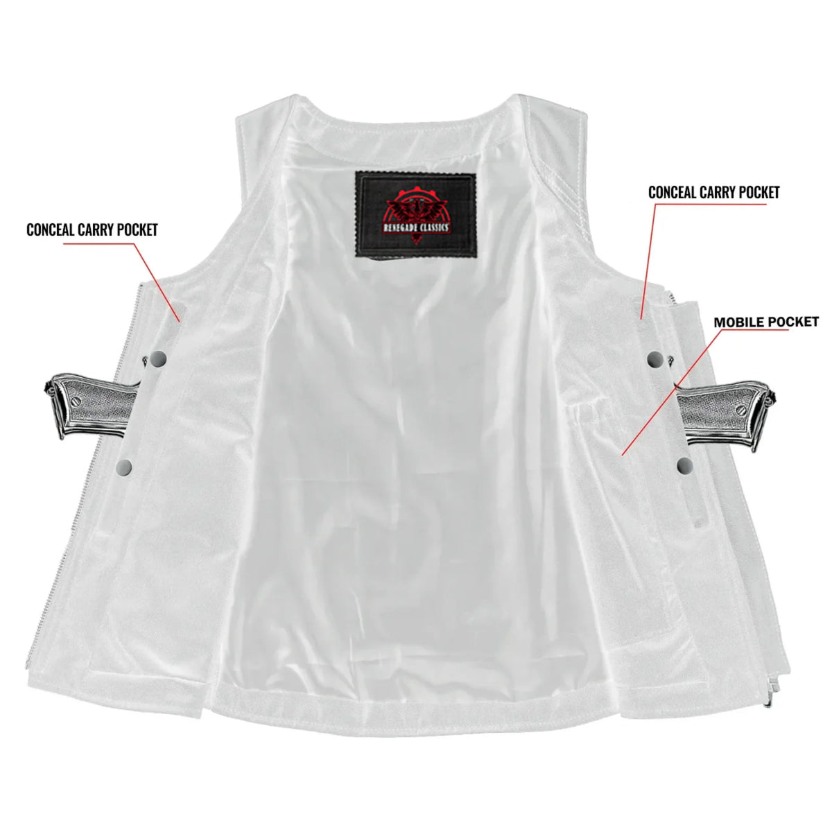 Women's Stylish Open Neck Side Lace Zipper Front Vest