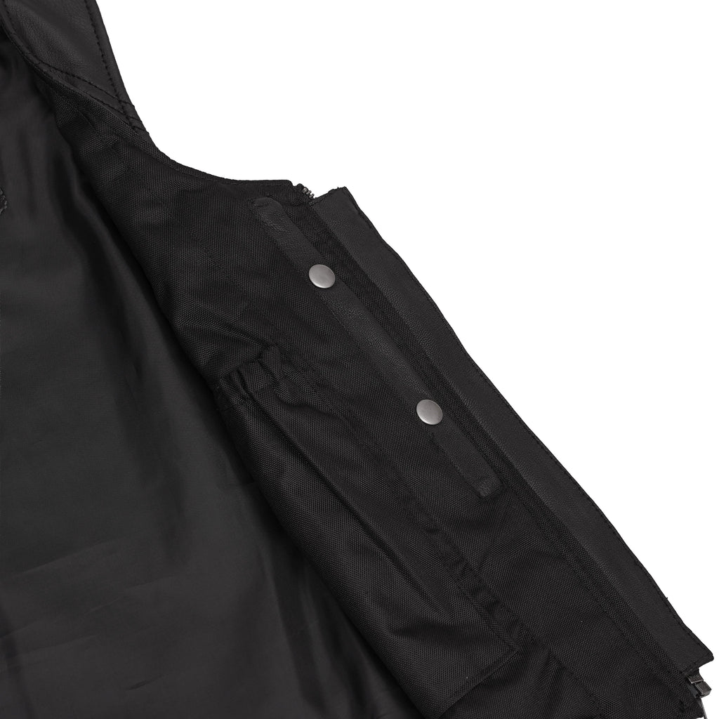 Women's Stylish Open Neck Side Lace Zipper Front Vest