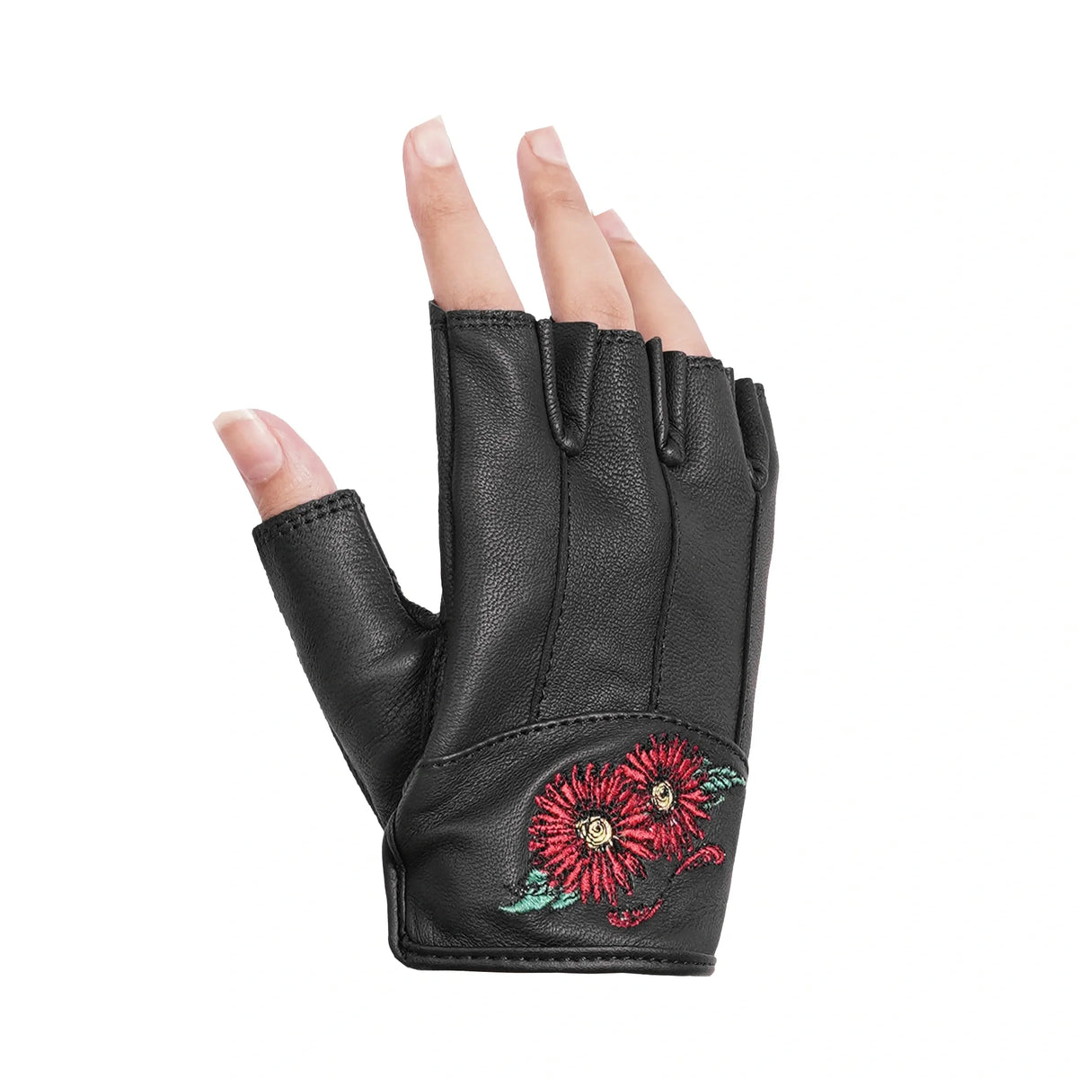 Women's Embroidered Fingerless Glove