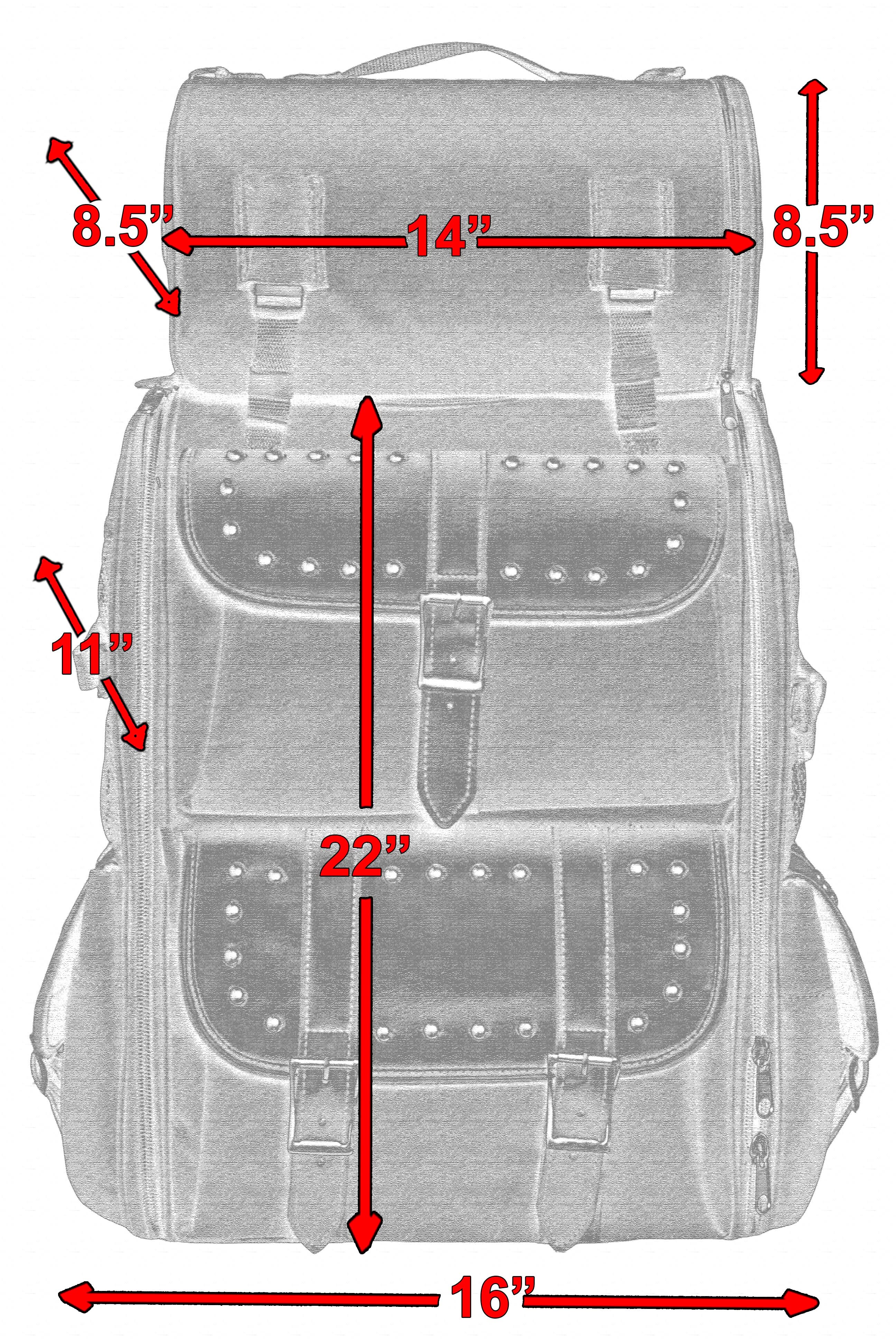 Updated Touring Sissy Bar Bag w/ Studs