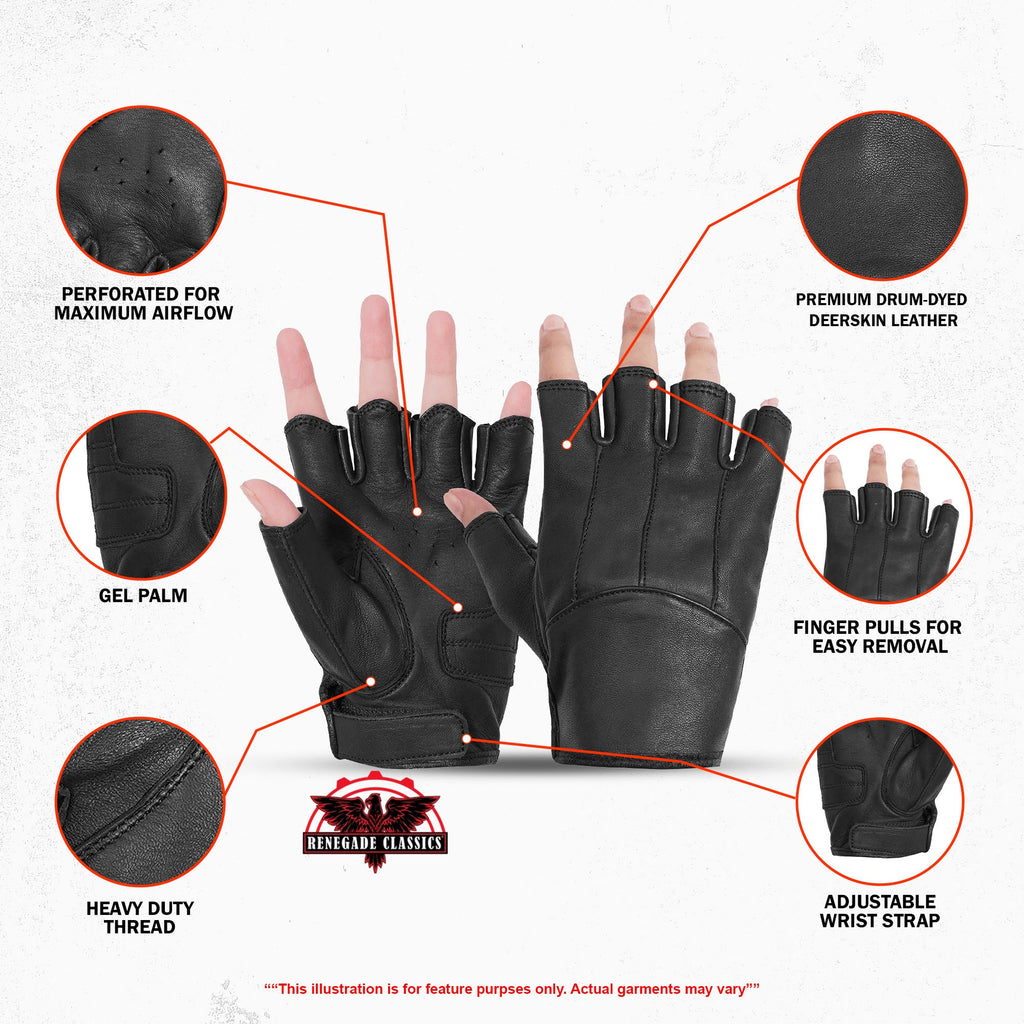 Women's Tough Deer Skin Fingerless Glove