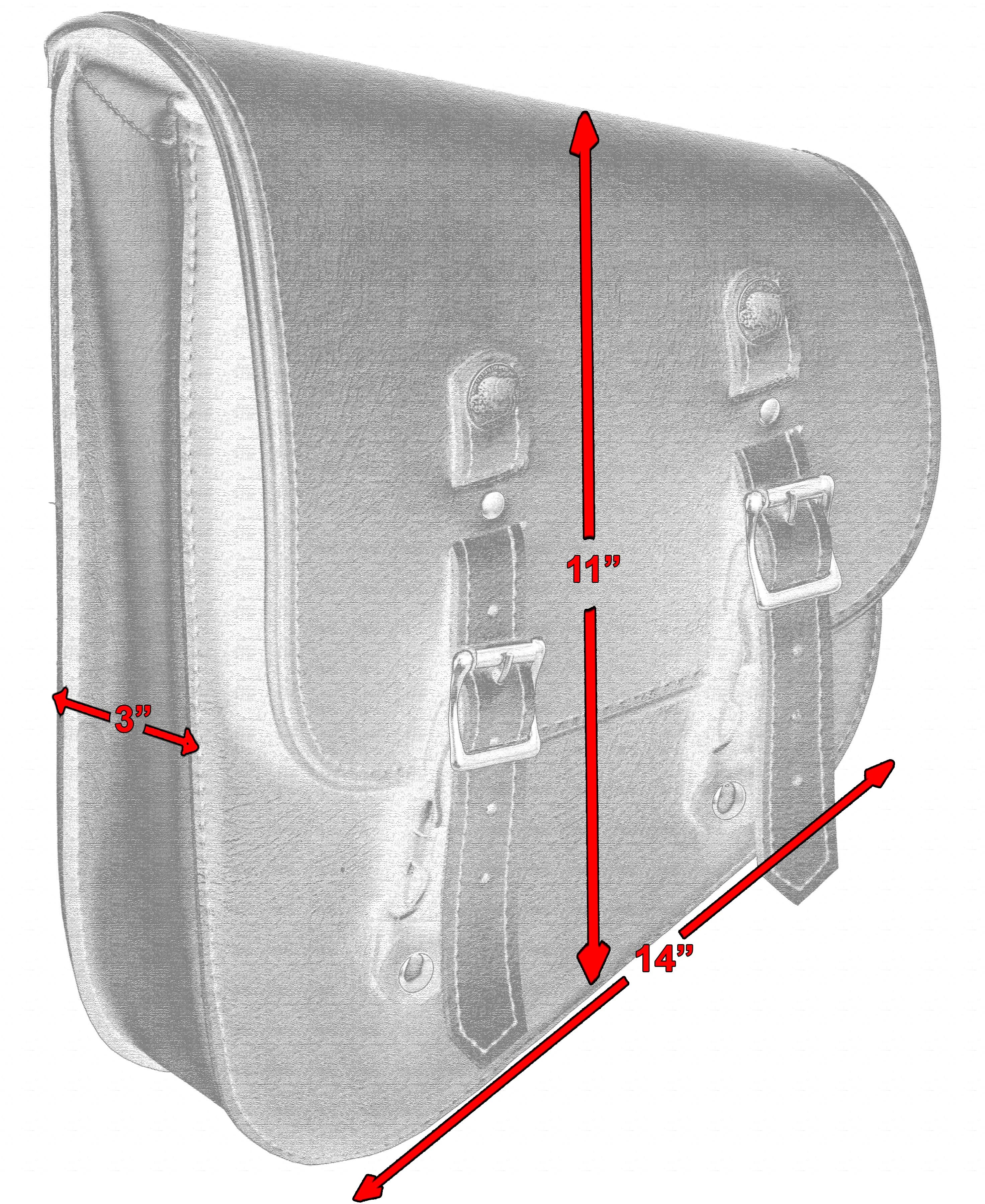 Left Side Premium Leather Swing Arm Bag W/ Buffalo Snaps