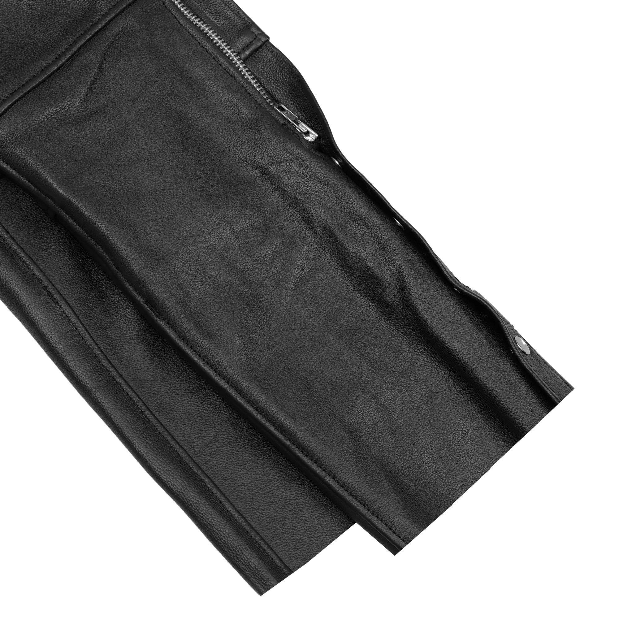Leather Guard  Unisex leather motorcycle chaps - Black