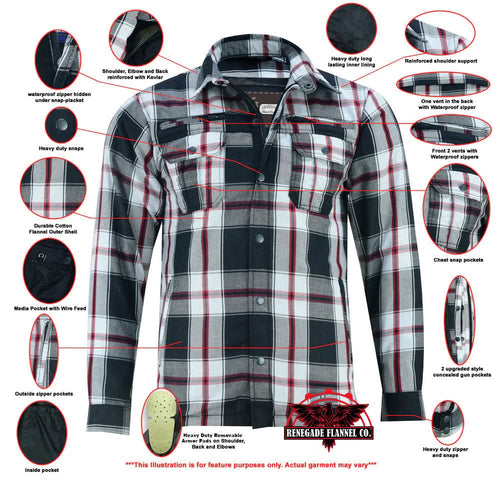 Alpha Check - White & Red Black