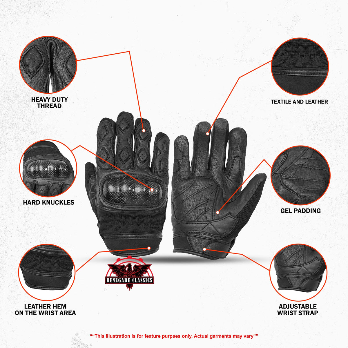 Leather/ Textile Sporty Glove