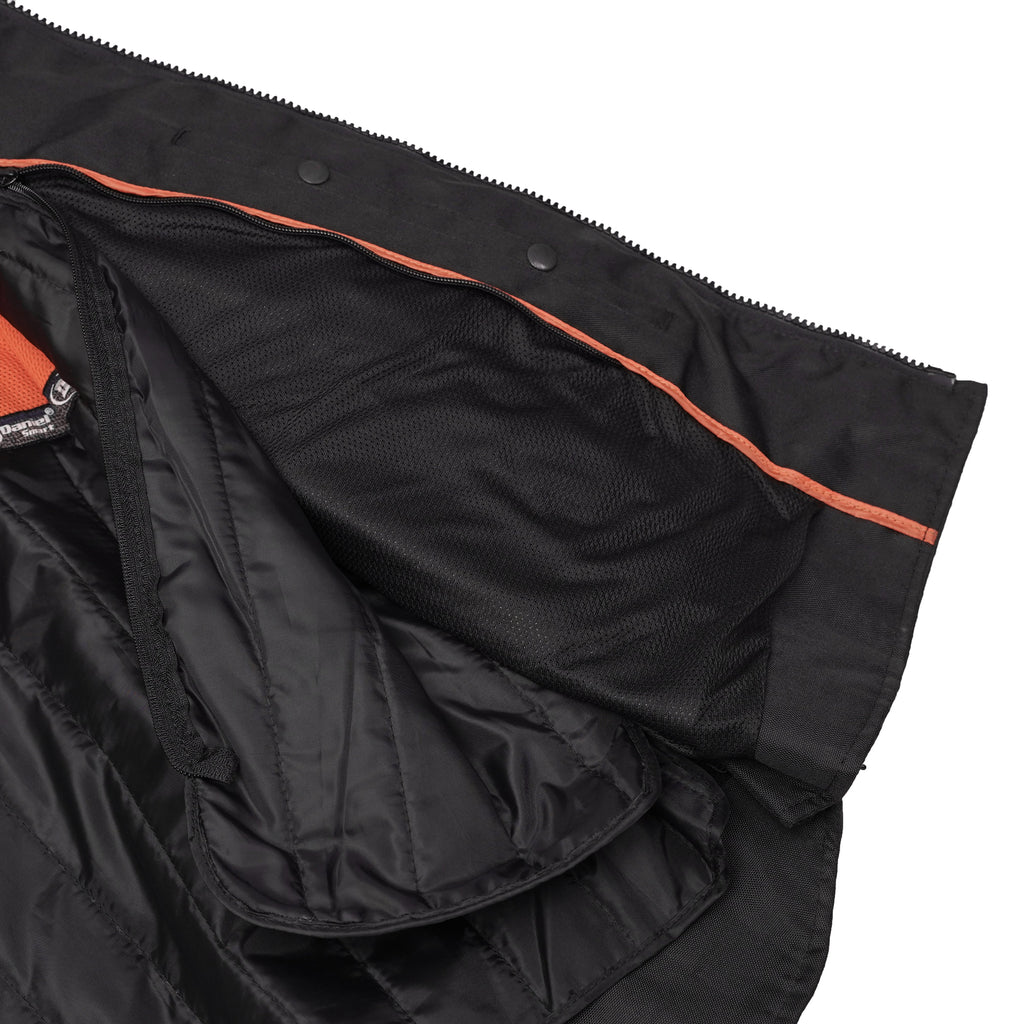 Men's Textile Scooter Style Jacket w/ Reflective Skulls