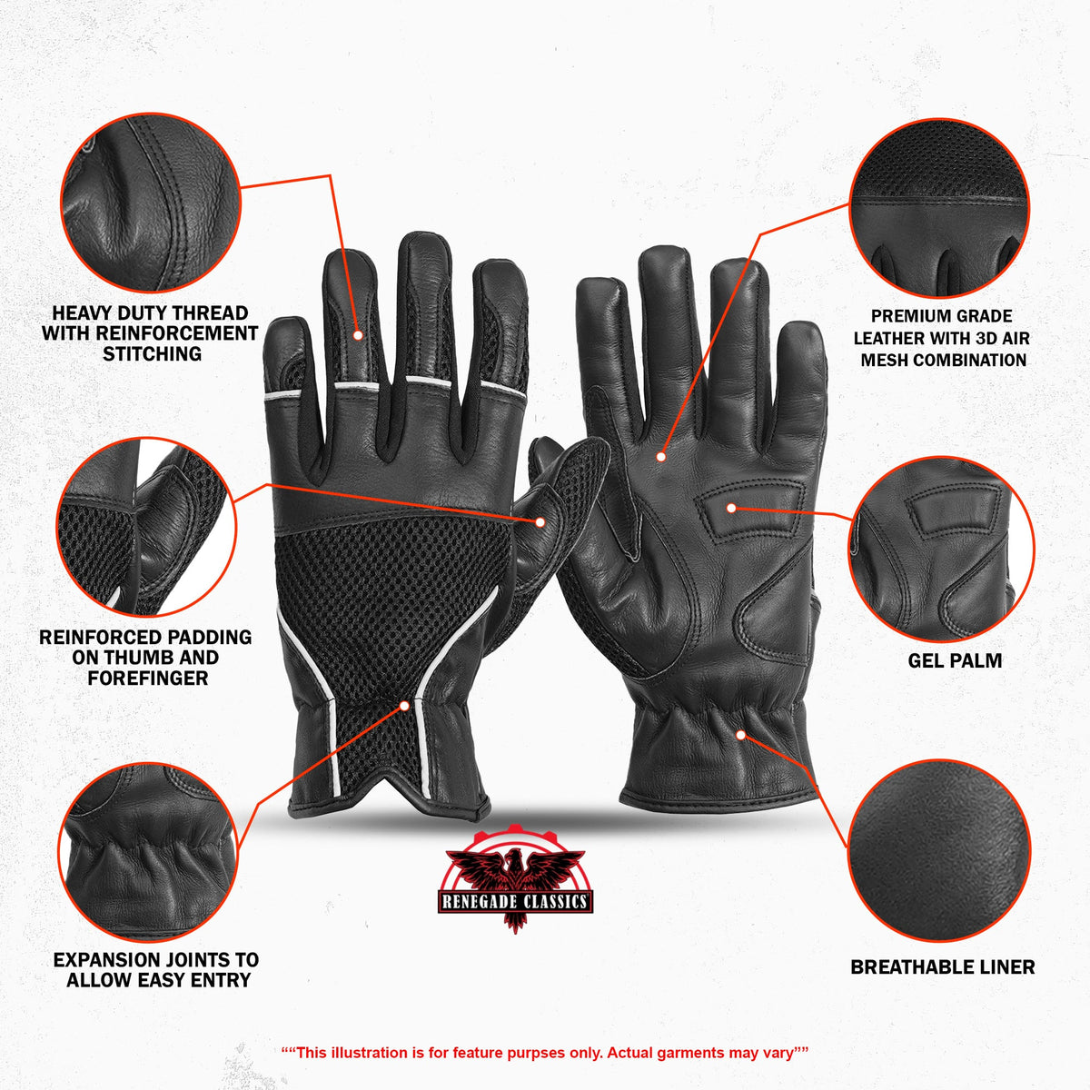 Leather / Mesh Summer Glove