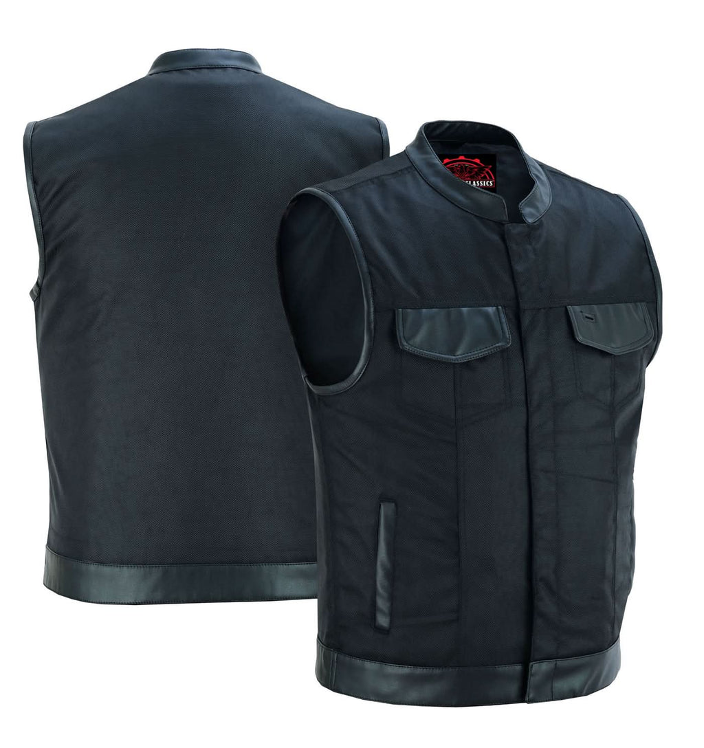 Concealed Snap Closure, Textile Material, Scoop Collar & Hidden