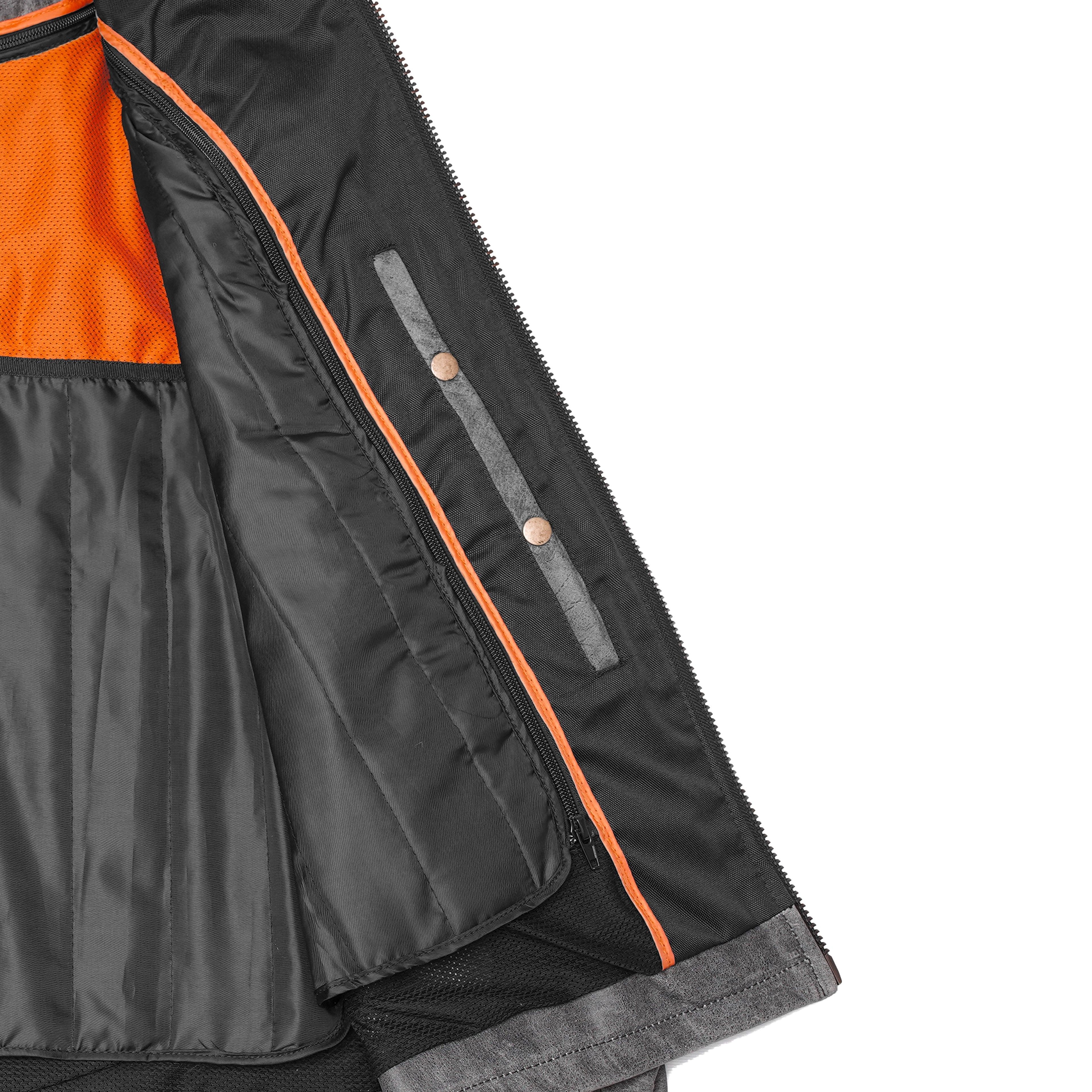 Men's Sporty Gray Leather Cruiser Jacket