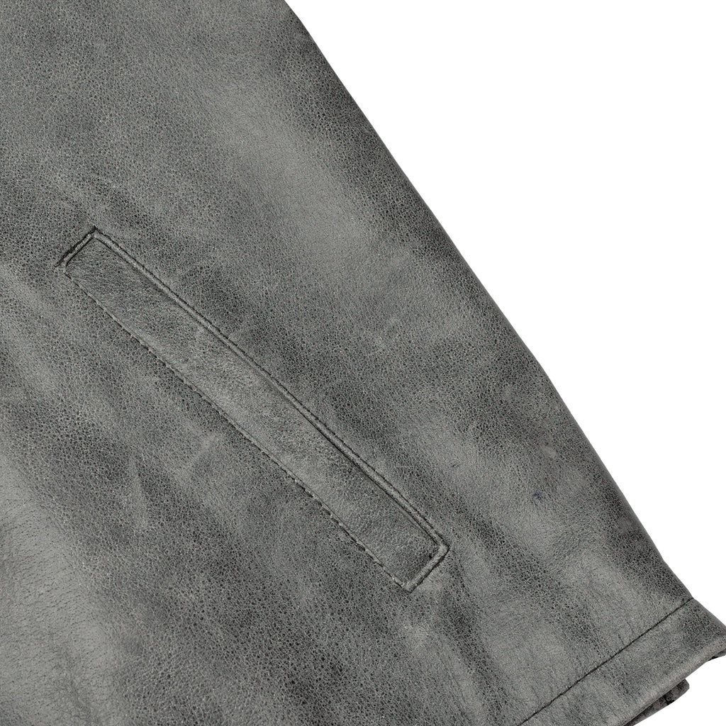 Men's Sporty Gray Leather Cruiser Jacket