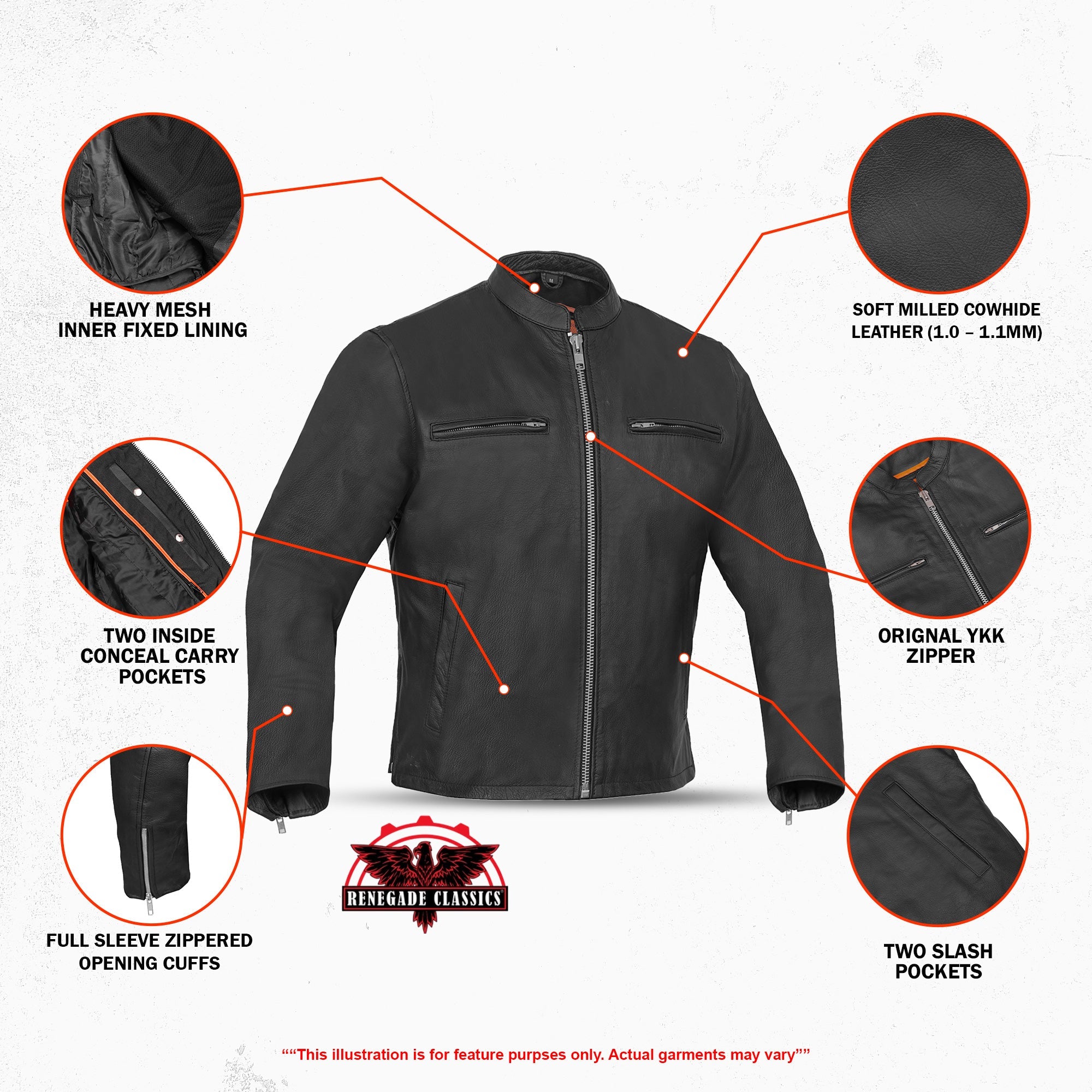 Men's Black Sporty Cruiser Jacket with Removable hood