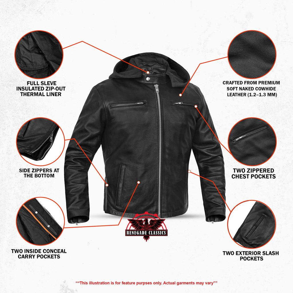 Men's Black Sporty Cruiser Leather Jacket