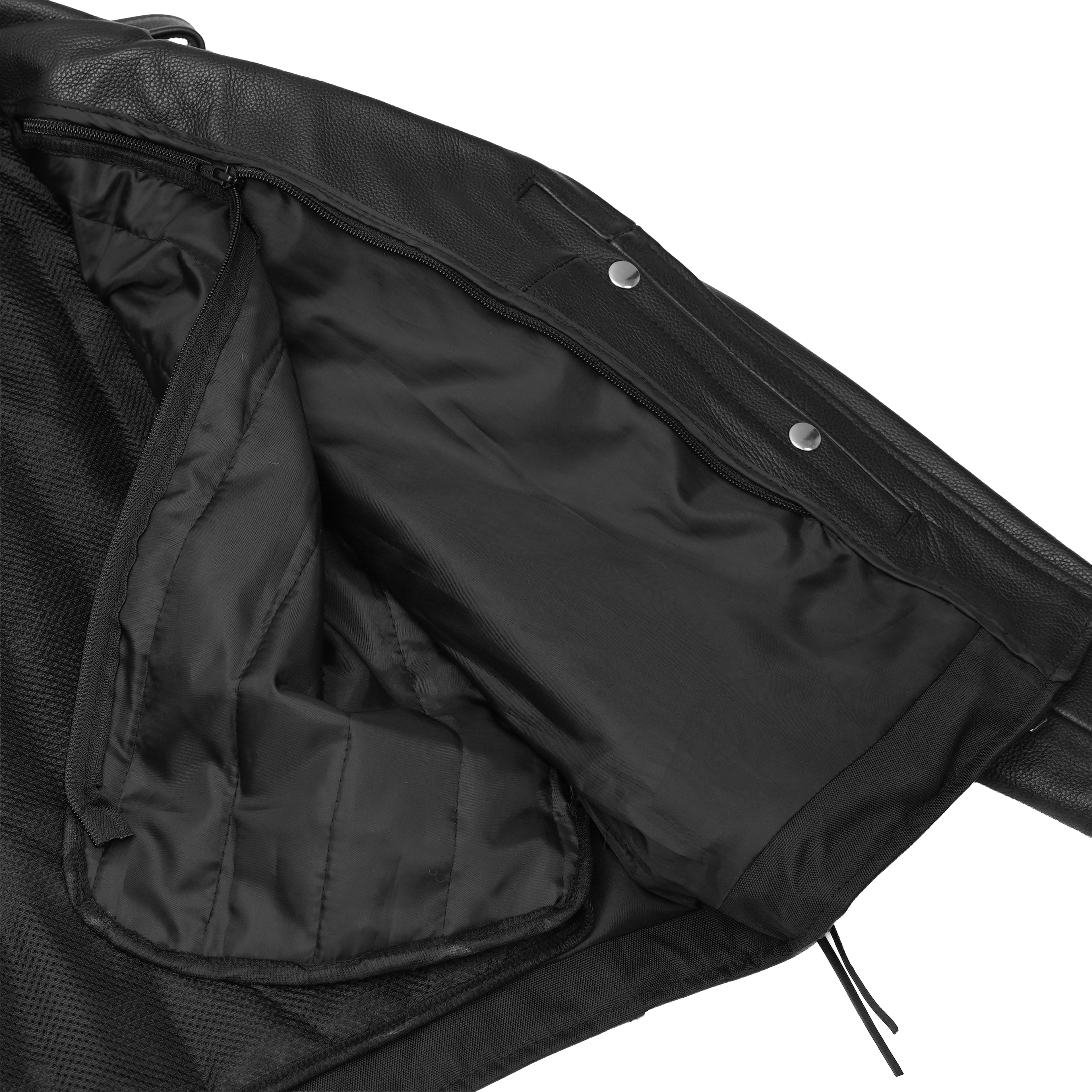 Men's Classic Side Lace Black Leather Motorcycle Jacket
