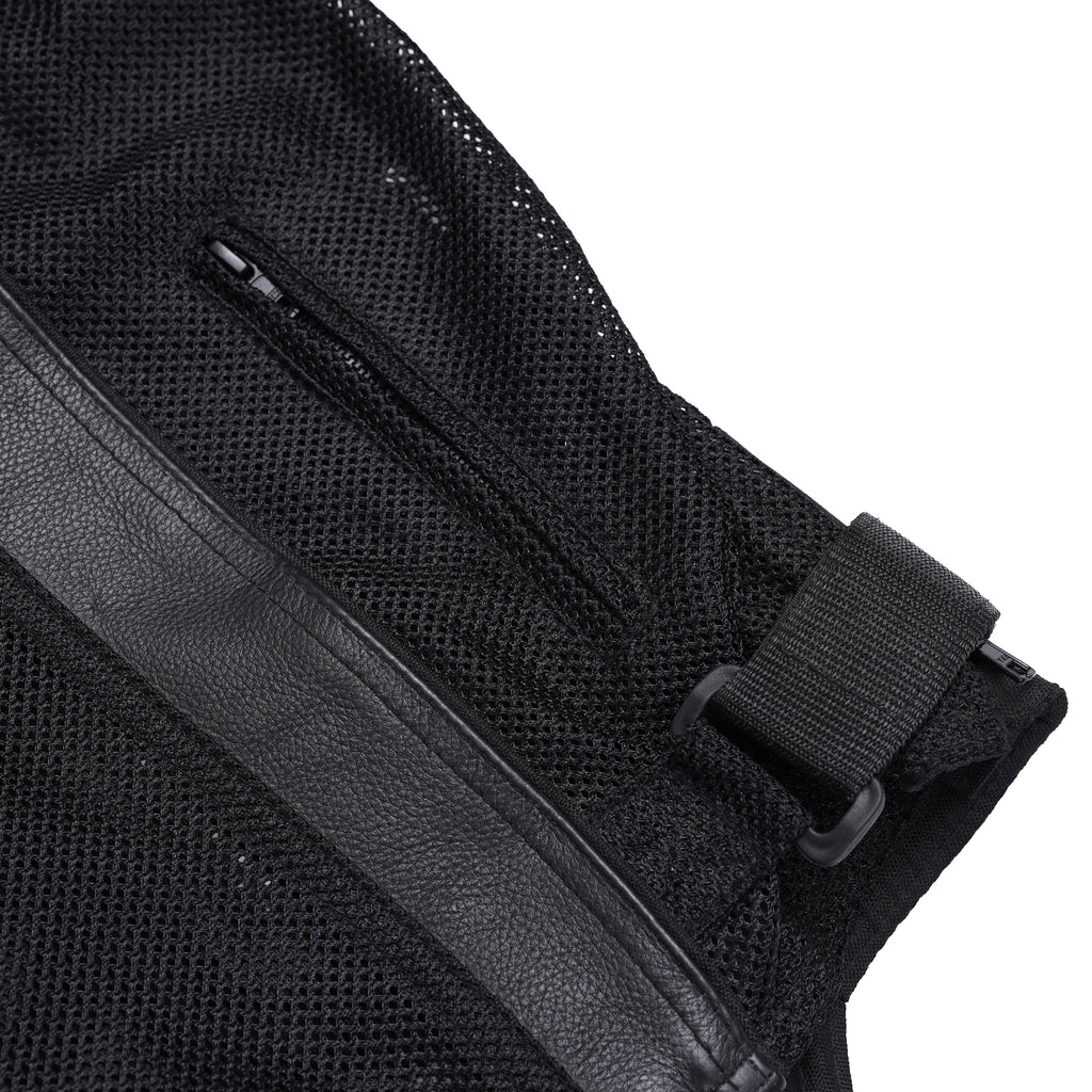 Mens Leather & Mesh Motorcycle Jacket  – Waterproof Liner