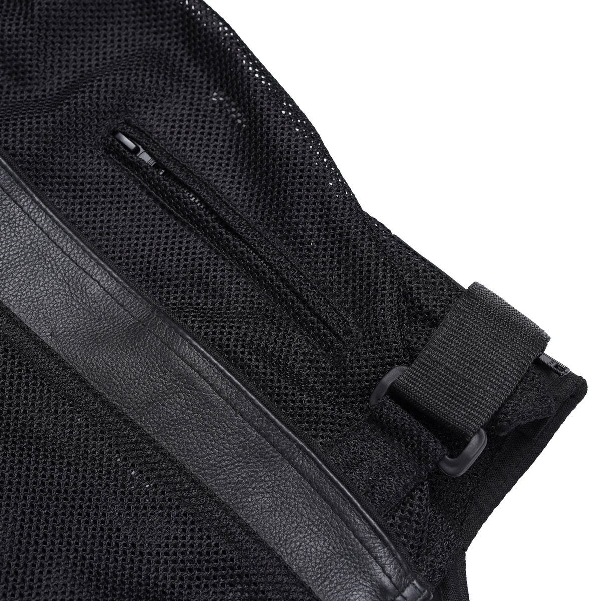 Mens Leather & Mesh Motorcycle Jacket  – Waterproof Liner