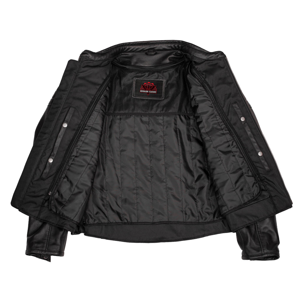 Men's Lightweight Drum Dyed Naked Lambskin Crossover Scooter - Black