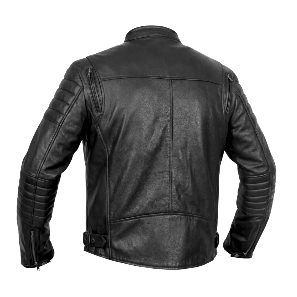 Men's Lightweight Drum Dyed Naked Lambskin Crossover Scooter - Black