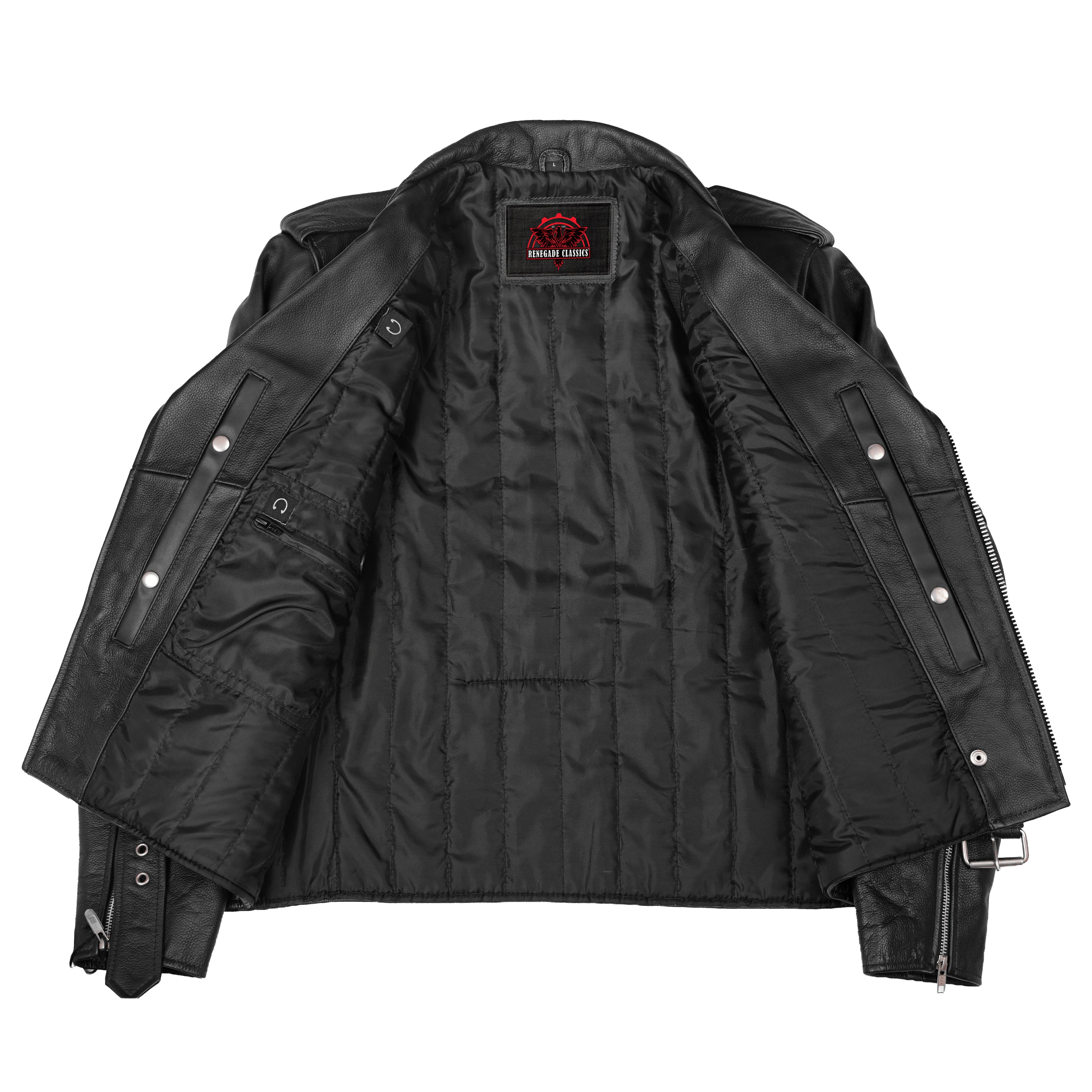 Super Arnold Men's Black Leather Jacket – Retro Design