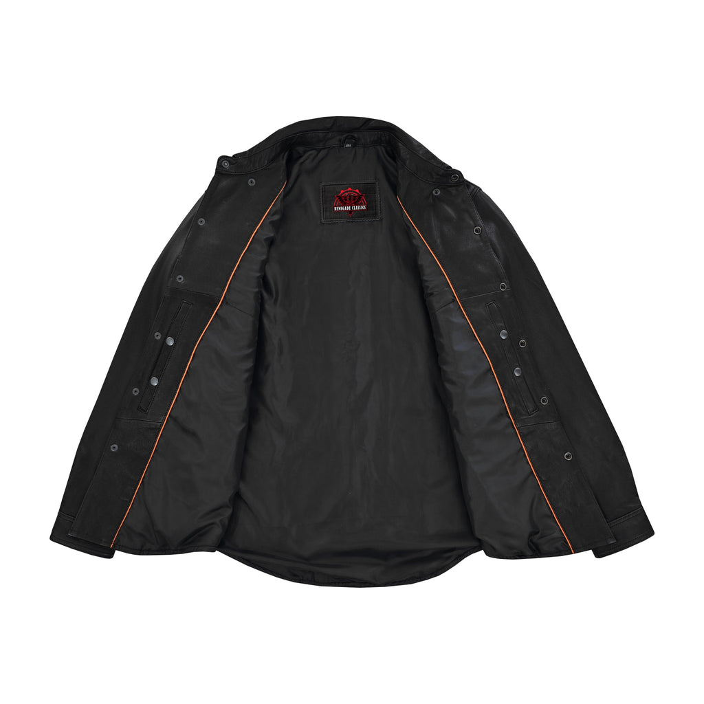 Men's Premium Lightweight Black Leather Shirt