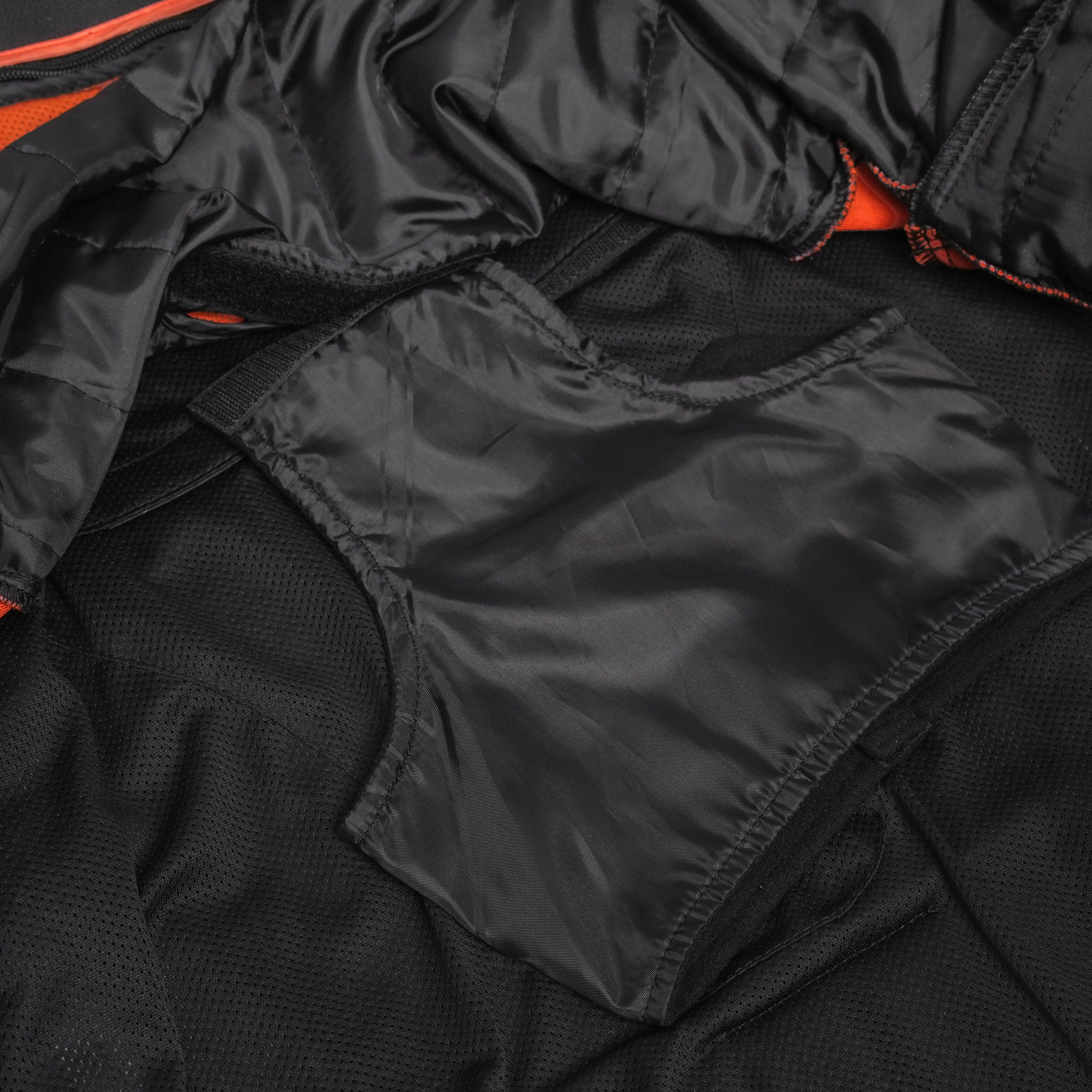 Men's Black Vented Motorcycle Jacket with Plain Sides