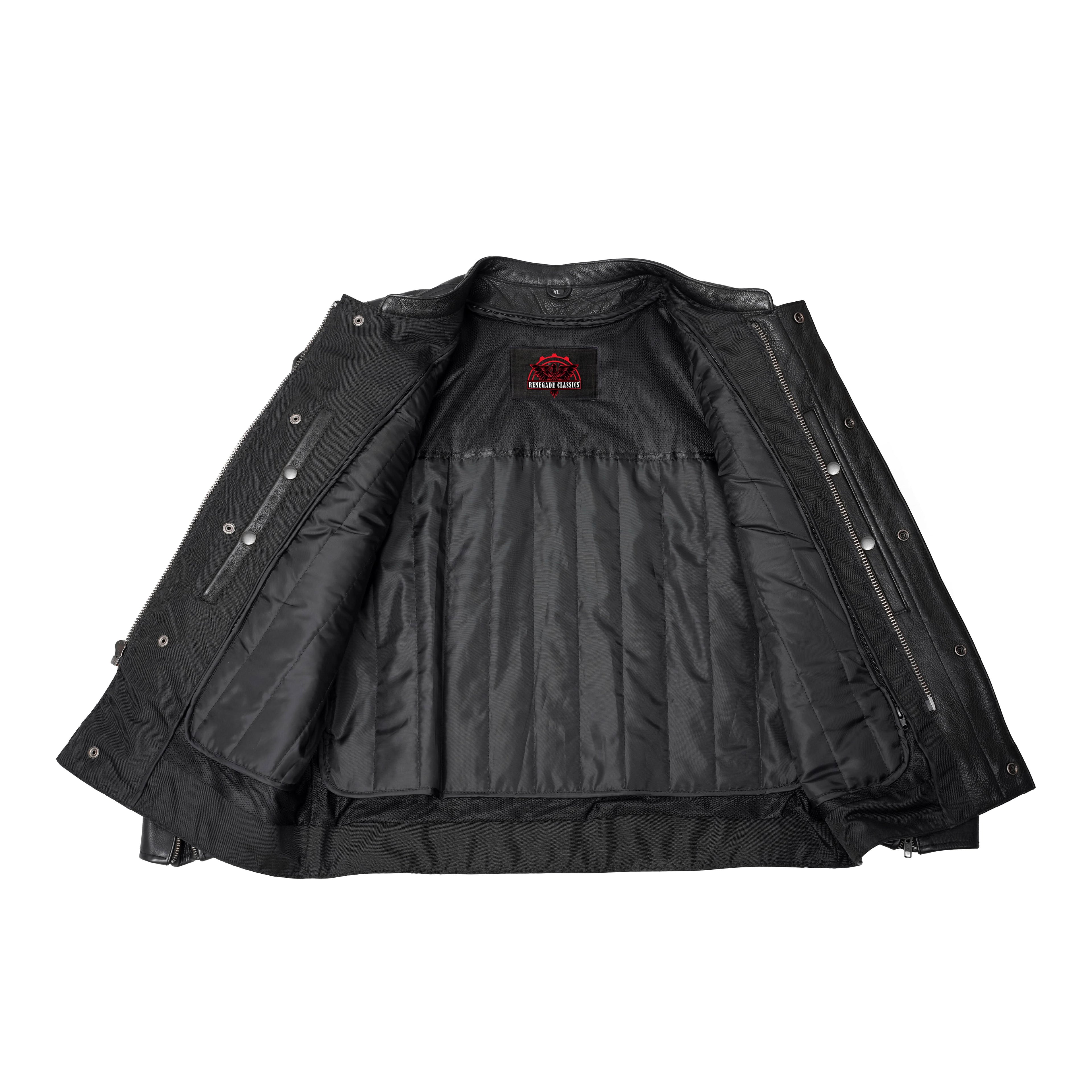 Men's Black Utility Style Motorcycle Jacket