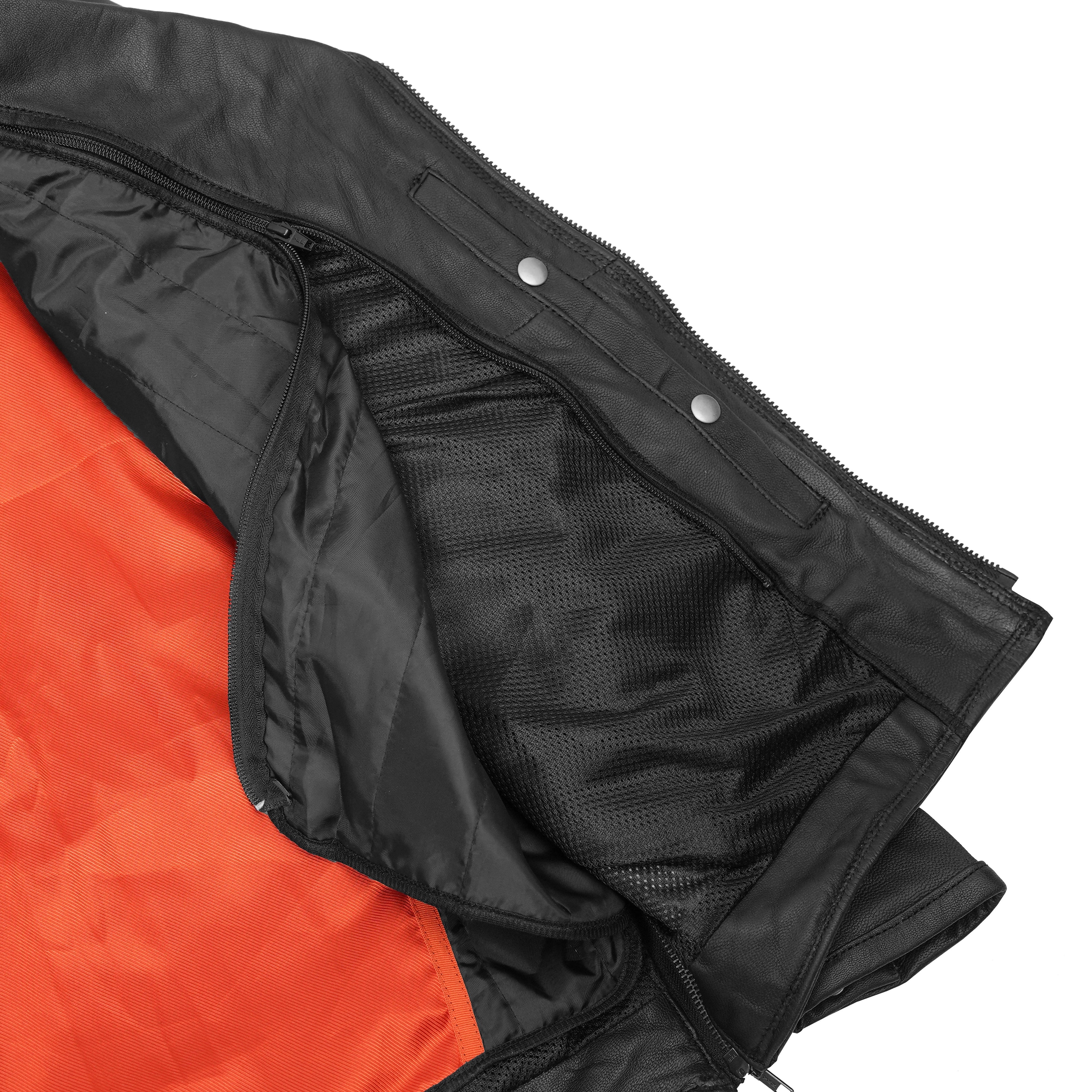Black Speed Men's Motorcycle Leather Jacket  – Smart Access Pocket