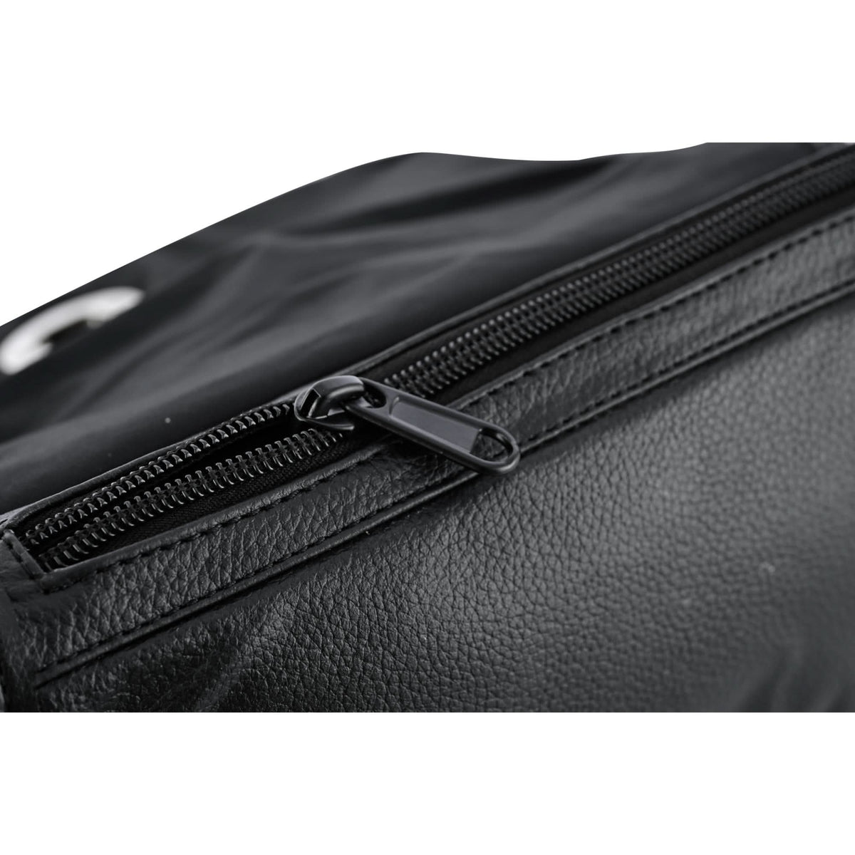 Women's Black Construction Leather Purse/Shoulder Bag