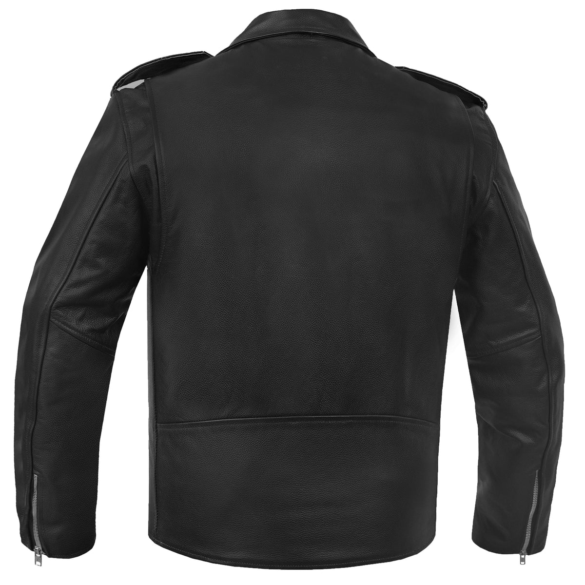 Dawn Rider Men's Premium Black Leather Motorcycle Jacket