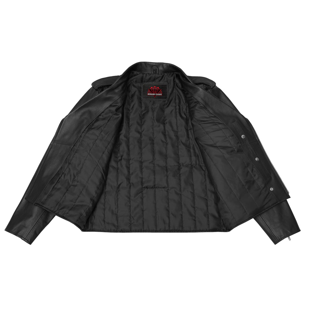 Dawn Rider Men's Premium Black Leather Motorcycle Jacket