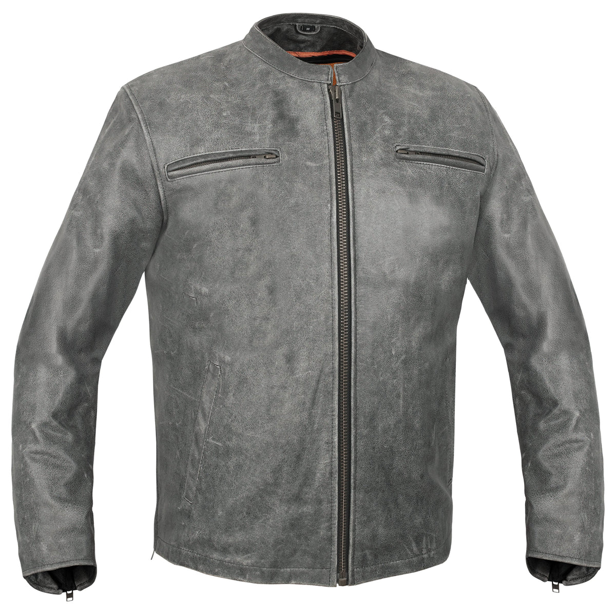 Men's Sporty Gray Leather Cruiser Jacket
