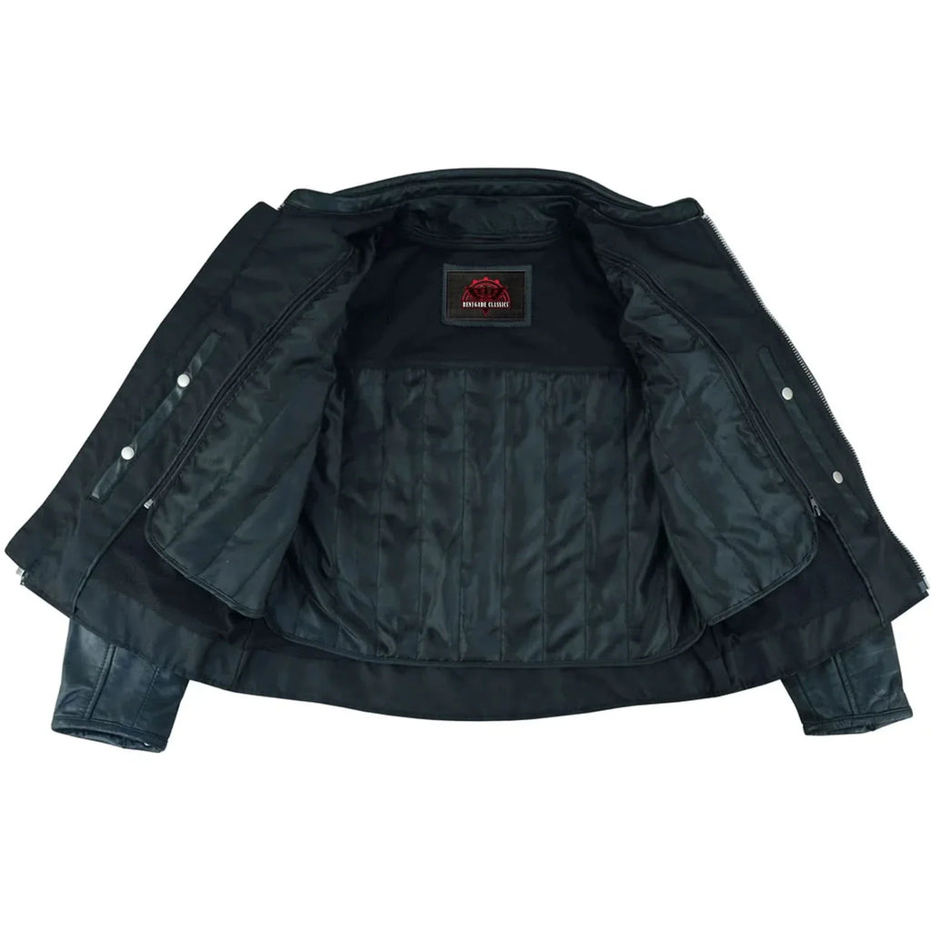 Women's Classic Plain Side Fitted M/C Style Jacket