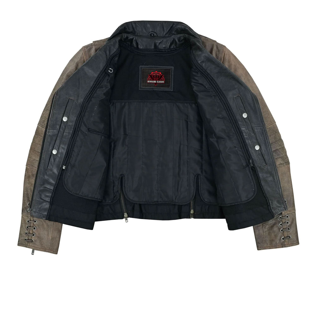 Fusion Flow Women's  Leather Motorcycle Jacket