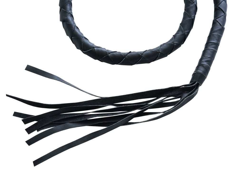 GBW21 Leather Biker Whip - Black