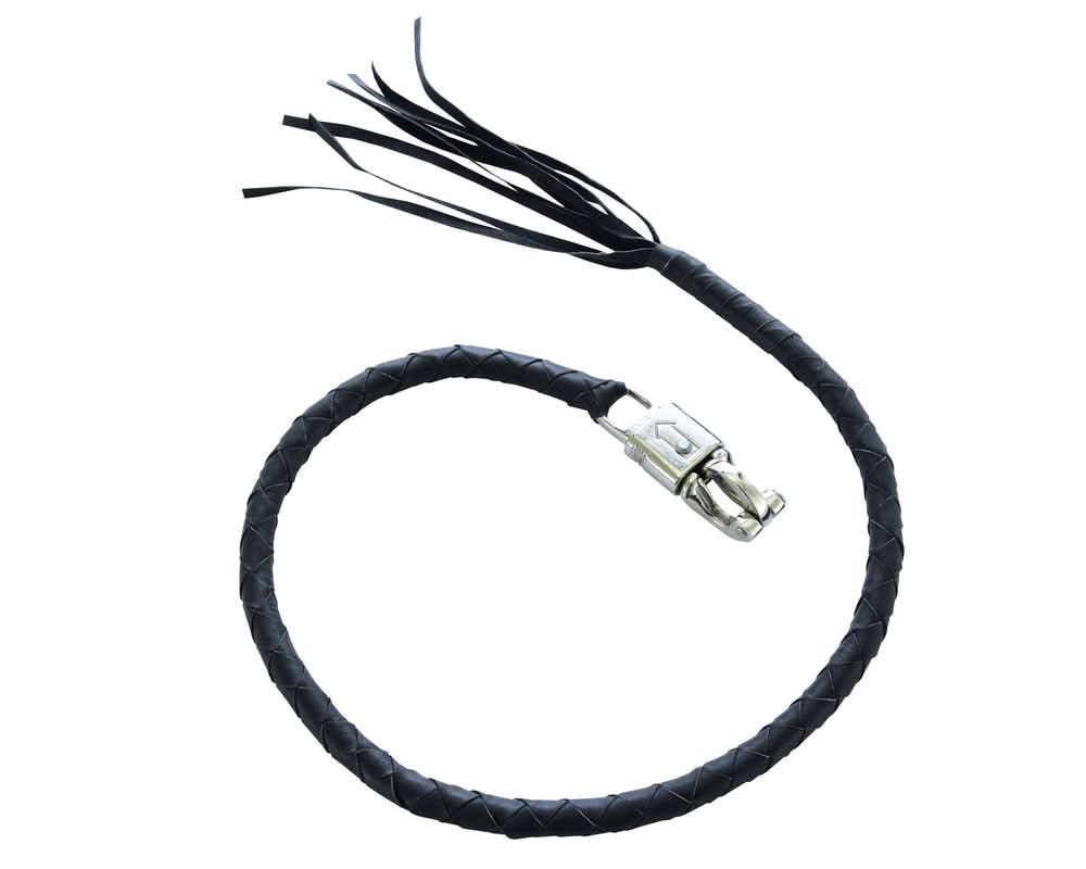 GBW21 Leather Biker Whip - Black