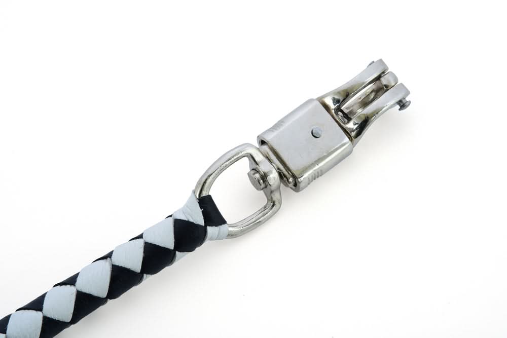 GBW24 Leather Biker Whip-White/Black