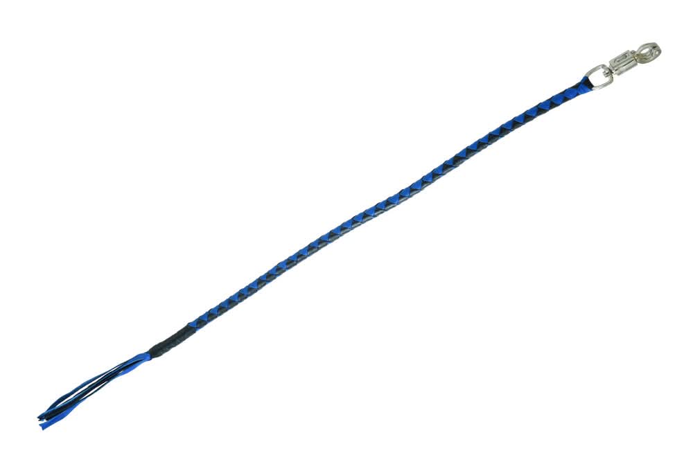 GBW25 Leather Biker Whip-Blue/Black
