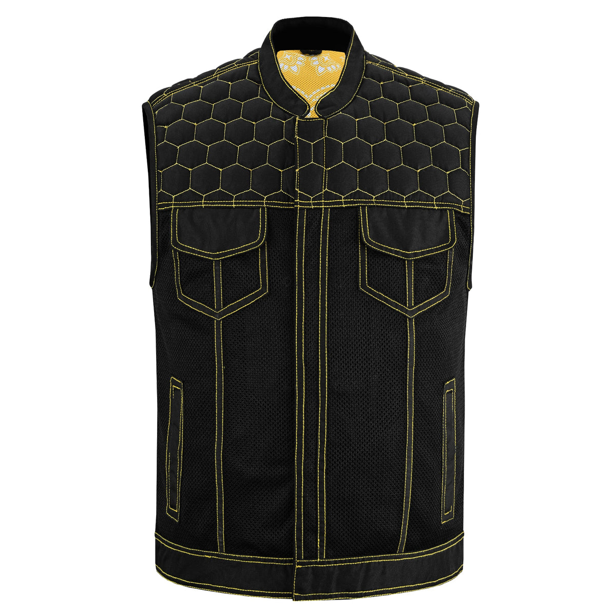 Gloom Gold Men's Black Mesh Textile Vest