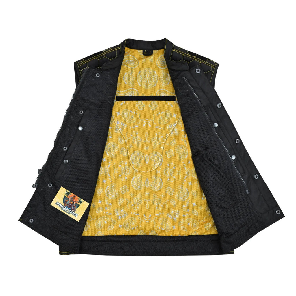 Gloom Gold Men's Black Mesh Textile Vest
